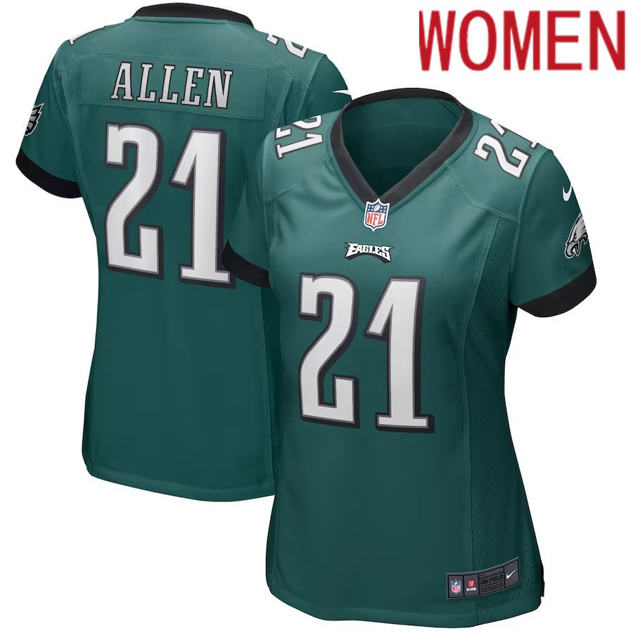 Women Philadelphia Eagles #21 Eric Allen Nike Midnight Green Game Retired Player NFL Jersey
